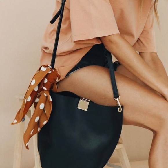 LAST ONE Frenchie Polka Dot Scarf In Burnt Orange - Picture 2 of 4